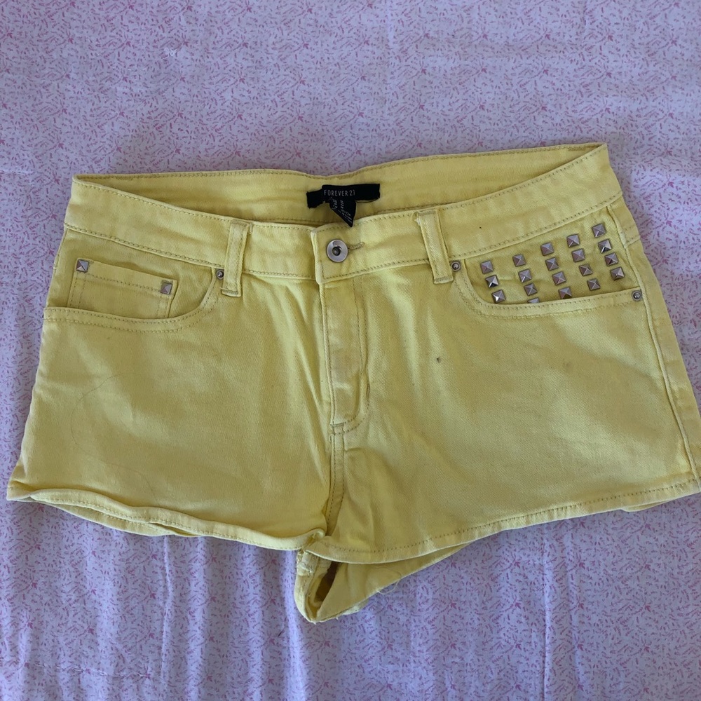 Yellow Jean Shorts